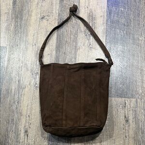Elegant Brown Suede Bag made in India. Crossbody Shoulder Bag